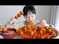 일단 가볍게 치즈볼 20개만 슬쩍..🙄신전떡볶이 먹방 ft. 참치샐러드컵밥,크림치즈볼 등 REALSOUND MUKBANG | Cheese balls,Tteokbokki :D