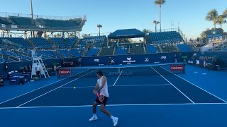 Court-Level View: Taylor Fritz \u0026 Marcos Giron Practice Points | 2025 Delray Beach Open