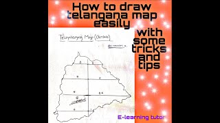 Telangana Outline Map drawing | Telangana Outline | E-learning tutors