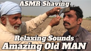 100 Year old ASMR Fast Beard Shaving But Barber is the fantastic blade Razzer with smooth shave 🪒