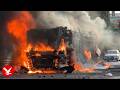 Bus set on fire in Belfast as anti-immigration protests continue after attack