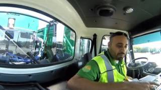 360° Video - Interior of a Waste Management Truck