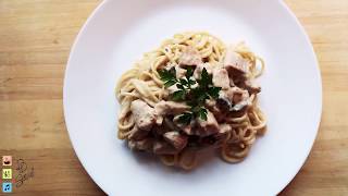 Tejszínes gombás mustáros csirke tésztával - Creamy Mushroom Mustard Chicken Pasta