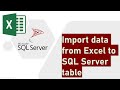 Import data from Excel to SQL Server table