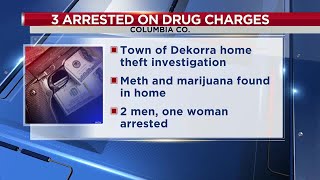 Three arrested on drug charges during Columbia Co. theft investigation