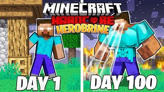 I Survived 100 Days as HEROBRINE in HARDCORE Minecraft!