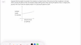 Application problem with a linear function: Finding a coordinate given two points ALEKS Math 95