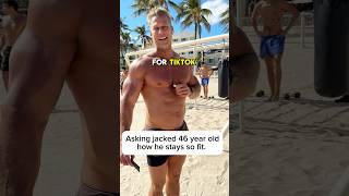 Asking jacked 46 year old how he stays so fit. #bodybuilding #workout #fitness #abs #miami