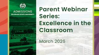 Parent Webinar Series: Excellence in the Classroom
