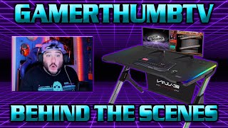 GamerThumbTV Behind the Scenes | 2021 Room Tour | Ewin RGB Gaming Desk Review