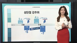 [날씨클릭] 찬 바람 부는 성탄절…충남·전라 아침까지 눈·비 / 연합뉴스TV (YonhapnewsTV)