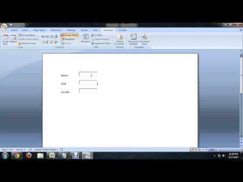 How to Create a Word 2007 Document With Fillable Fields : Tech Niche How to Create a Word 2007 Document With Fillable Fields : Tech Niche