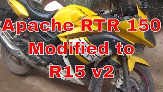 Apache rtr 150 Modified into Yamaha R15 V2 | MotoCube