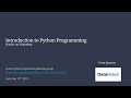 Introduction to Python Programming | Learn Python Programming meetup | Meetup 1