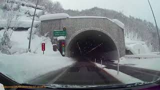 ドライブ　東海北陸自動車道・飛騨清見I.C　から　ひるがの高原S.A（上り）へ。2018年2月12日。