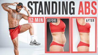 12 Min Standing Abs HIIT Workout - No Repeats, No Equipment, Home Workout