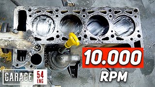 Which way do pistons fly out at 10000 revs?