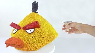 DIY Angry Bird CHUCK from Matches -  Matches Chain Reaction Domino Effect