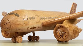 Wood Carving - How to Sculpture Boeing 787 Planes From Wood ( Satisfying Videos ) | World World