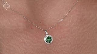 0.16ct Emerald and Diamond Stellato Necklace in 9K White Gold - g4129