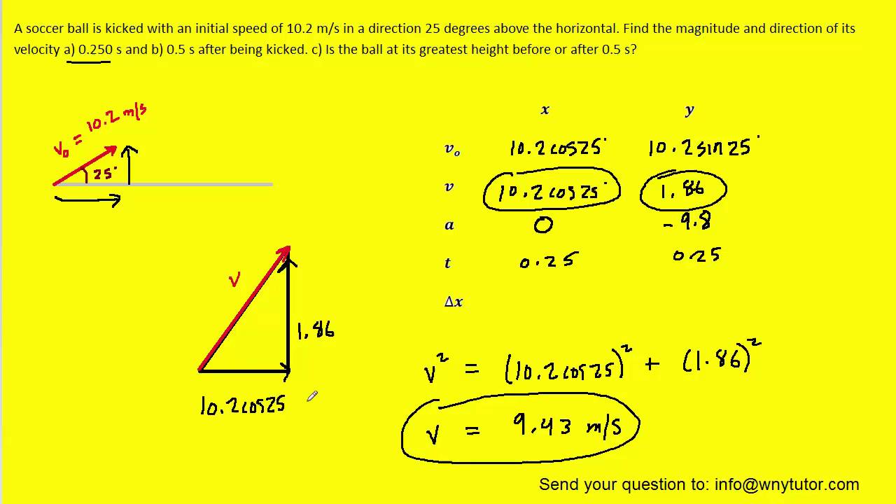 A Soccer Ball Is Kicked With An Initial Speed Of - YouTube