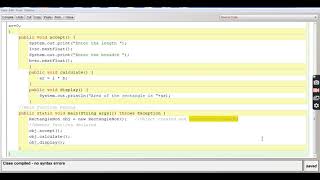 CONSTRUCTOR AREA RECTANGLE NON PARAMETERIZED ||JAVA CLASS by ASHISH