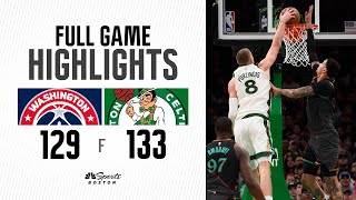 HIGHLIGHTS: Jayson Tatum, Kristaps Porzingis combine for 69 points in 4-point win over Wizards
