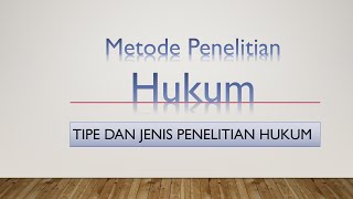 Metode Penelitian Hukum