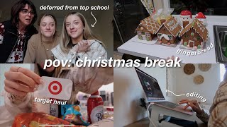 christmas break vlog: heatless curls, college deferral, work day, gingerbread houses \u0026 more