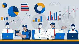 Teamwork data analytics 2D animation