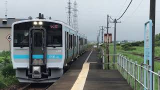 【八戸線キハE130系】長苗代駅到着