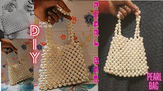 How to make a pearl beaded bag || DIY pearl bag tutorial in hindi  by @craftyharshita9073