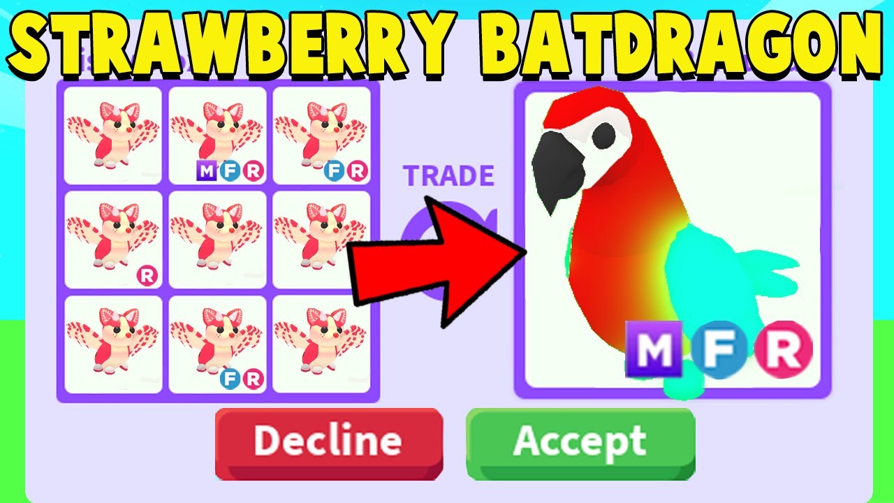 Trading 9 *NEW* STRAWBERRY SHORTCAKE BAT DRAGON In Adopt Me! - YouTube