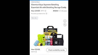 Sale $29 was $84.97 Chemical Guys Supreme Detailing Essentials Kit with Detailing Storage Caddy