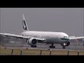 横風・ノーズを傾けアプローチ 爆煙タッチダウン delta b767 ana b777 cathayi b777 rwy34r landing 成田空港 nrthhh