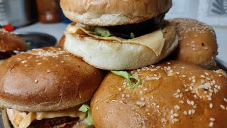 CRISPY VEGGIE BURGER Recipe | Home Made Double  cheese burger | tasty burger recipe