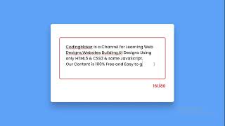 Limit Character using HTML CSS JavaScript