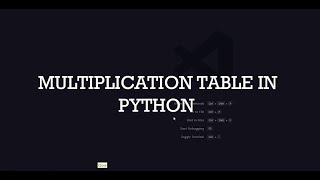 Creating multiplication table in python