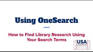 EH 102 Onesearch Demonstration
