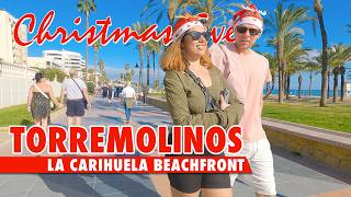 Torremolinos beachfront on Christmas Eve | Benalmádena to La Carihuela | Costa del Sol virtual walk