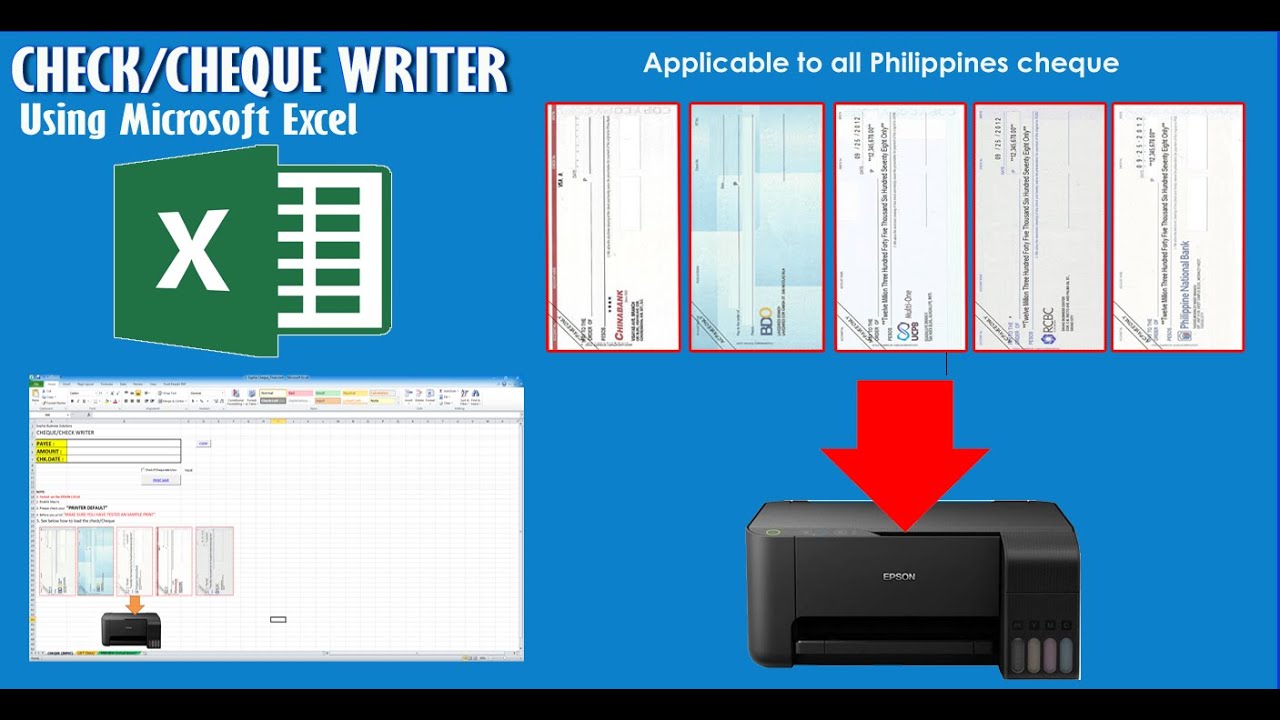 Check Cheque Writer Using Microsoft Excel Youtube