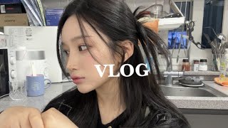 [grwm] 긴머리 허쉬컷 봉고데기 스타일링🧡긴머리 세미 허쉬컷 , 톤다운 슬릭컷 , 고데기 셀프스타일링 방법