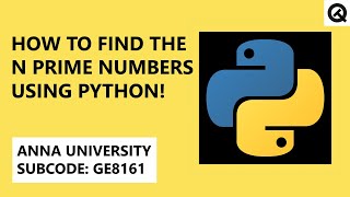 How to Find n Prime numbers using Python? | Tamil | Quick Through #PythonProgramming