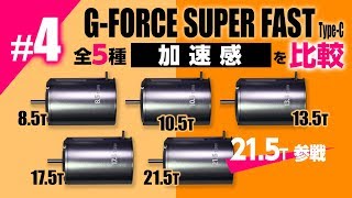 G-FORCE ブラシレスモーター全5種（8.5, 10.5, 13.5, 17.5, 21.5T）Super Fast Type-C の加速感を比較！タミヤ製ラジコン TT-02B