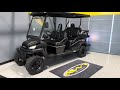 Black Bintelli Beyond 6PR 48V 105ah Lithium Electric Limo Golf Cart 6 Lifted Passenger Flip Seat