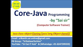 Java Class object Cloning || Java Object class || Java clone() method || java.lang package || #439