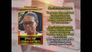 Etheline Cecilia Baptiste ~ Thank You & ~ Memorial