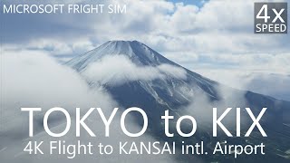 4K Flight from Tokyo to Kansai Intl. Airport [Microsoft Flight Simulator 2020]