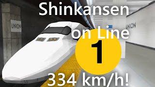 OpenBve TTC Shinkansen on YUS 4.0 Traveling 337 km/h!