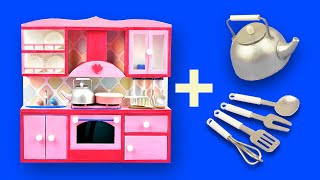 DIY Barbie Miniature  Kitchen set. Dollhouse Crafts